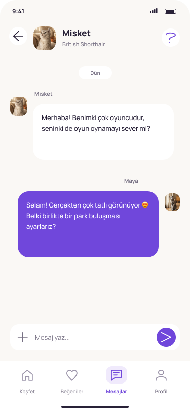 Pavmio Sohbet ekranı